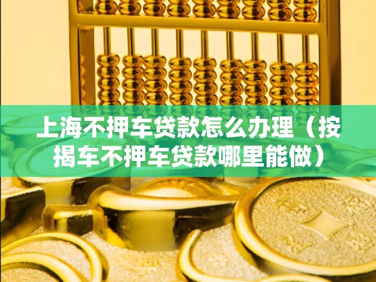 上海不押车贷款怎么办理（按揭车不押车贷款哪里能做）